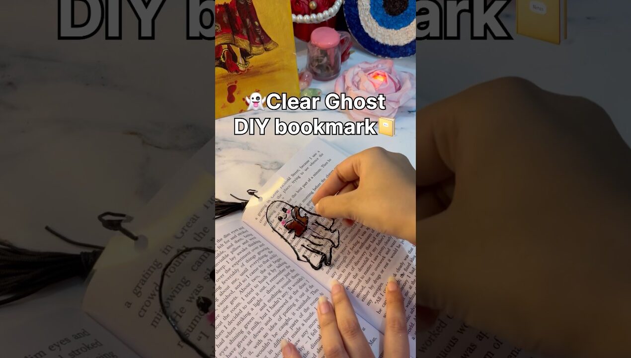 DIY Clear ghost bookmark 👻 #art#drawing#bookmark#diy#ghost#diycrafts#diyideas#shortvideo#artist