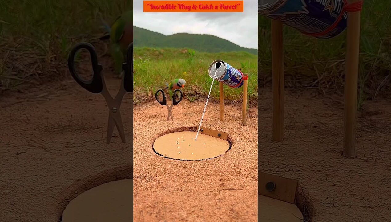 “Incredible Way to Catch a Parrot”#wildlife #diy #survival