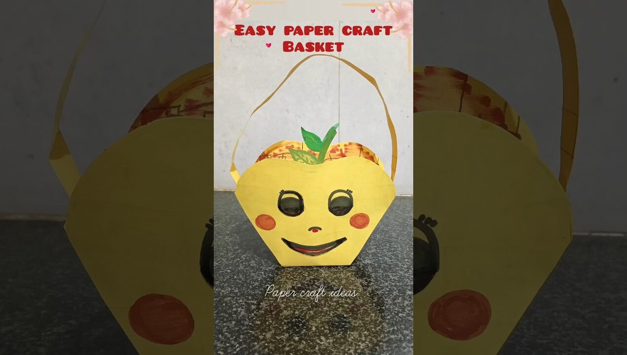 How to make easy paper basket 🧺/ easy paper basket #diy #crafts #diycrafts​ #papercraft​ #ytshorts​