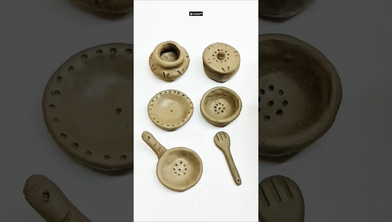 diy clay kitchen set, #creativeclayideas #ytshorts #shortsfeed #shorts #viral #trending
