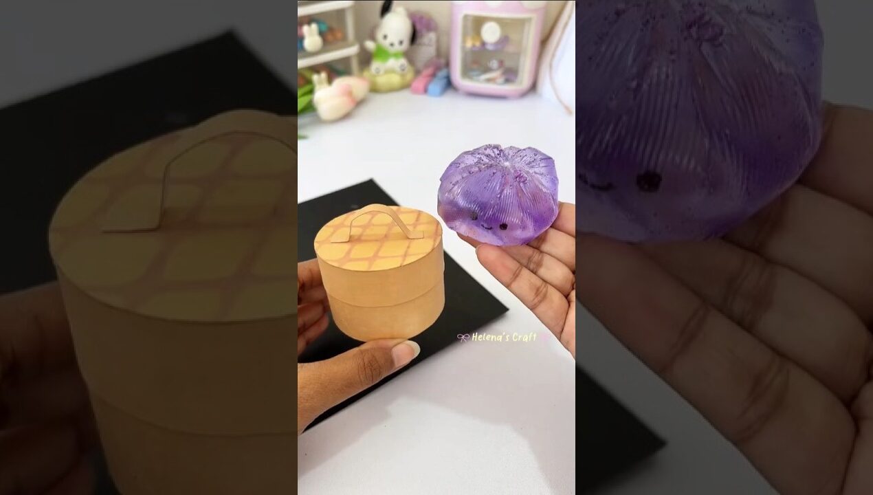 DIY Viral Glitter Dumpling Squishy 🥟 #diy #shorts #craft #helenascraft #diyideas
