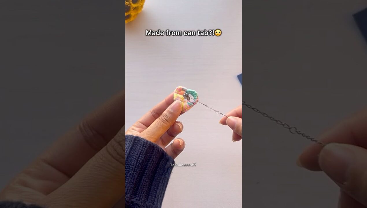 DIY can tab necklace 🙀💗|Cute colourful crafts🏳️‍🌈#diycrafts #viralvideo #shorts #fyp #recycling