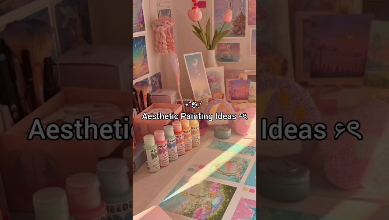 Aesthetic painting ideas 💗☁️ #shorts #painting #aesthetic #drawing #millionviews