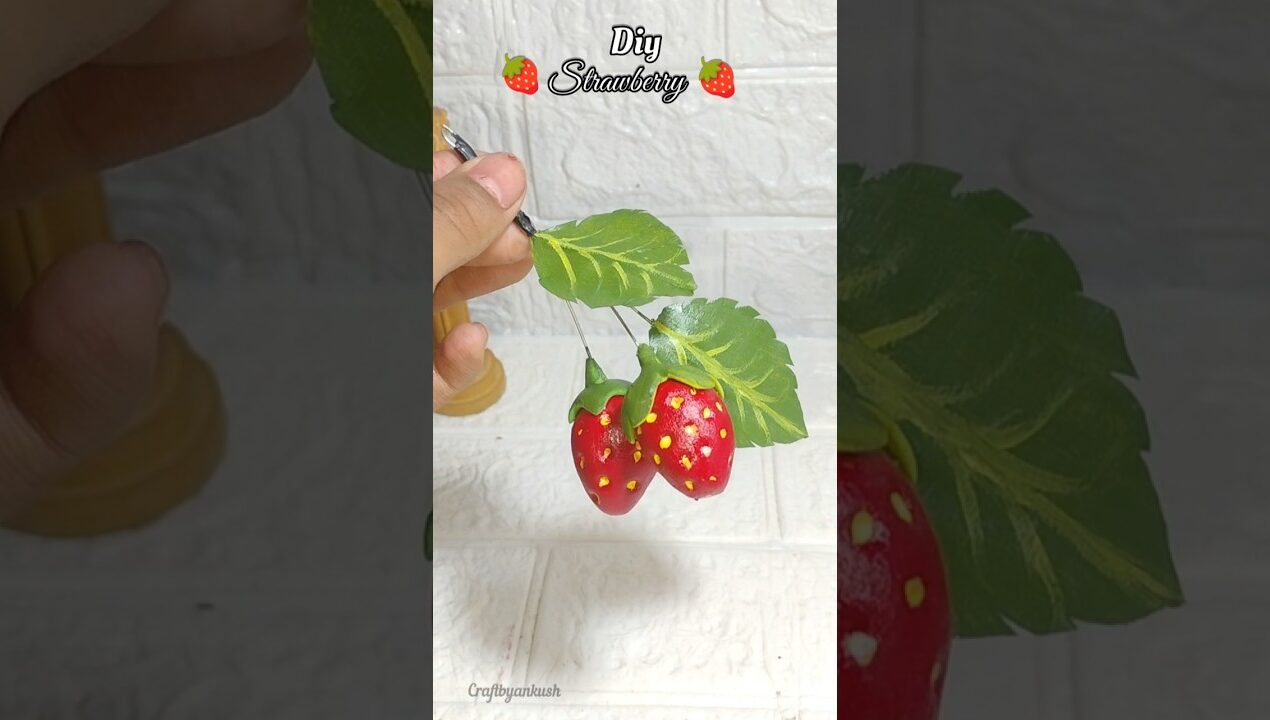 Diy real strawberry 🍓#strawberry #diy #ideas #trendingshorts #fruit #strawberry #clay #craft #shorts