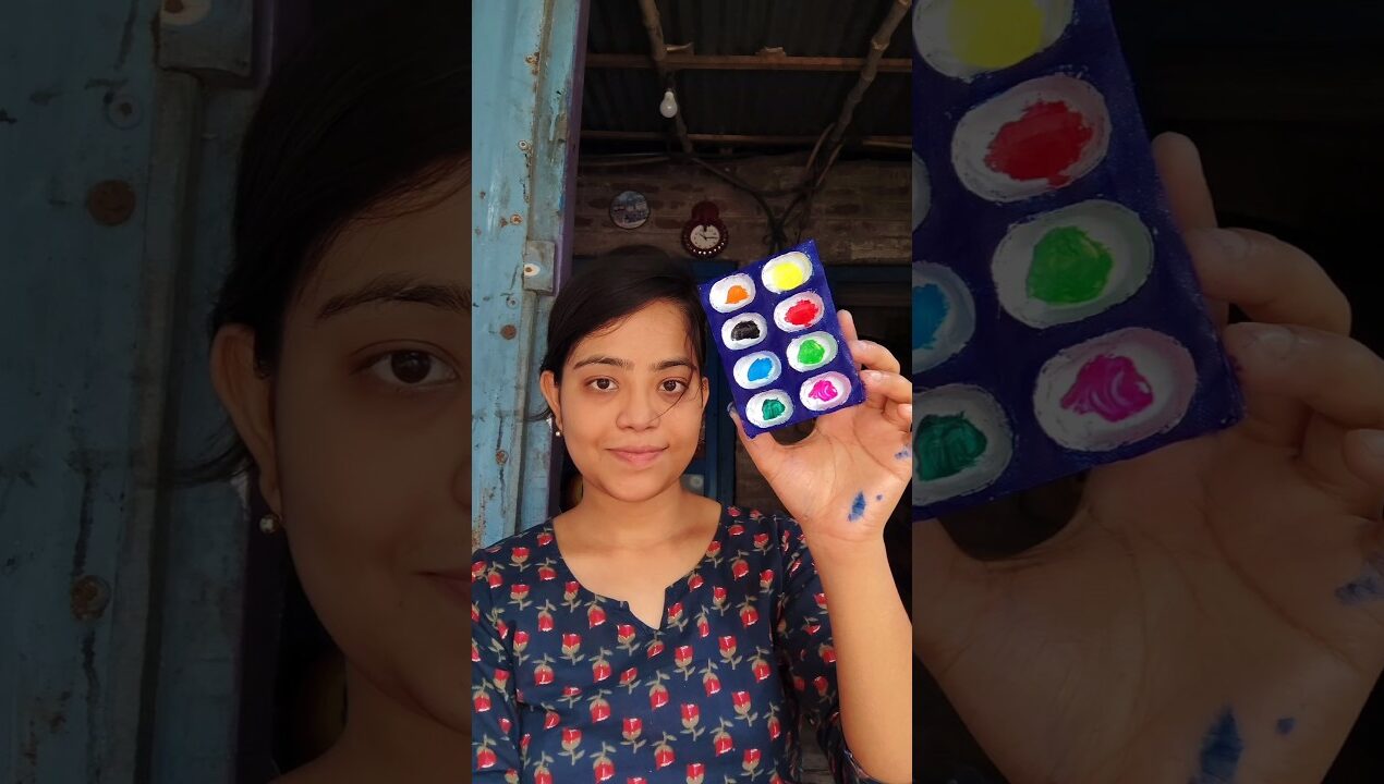 ঔষধের খাপ দিয়ে এটা কি বানিয়ে দিলাম 😱 #diy #palette #wastematerialcraft #easy #trending #shorts