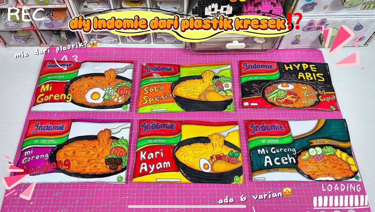 TUTORIAL BIKIN INDOMIE DARI PLASTIK KRESEK⁉️😱| paper diy