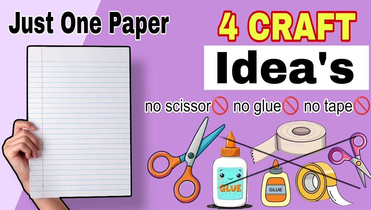 4 Easy Paper Craft Idea 💡| No Scissor, No Glue, No Tape | Paper Craft