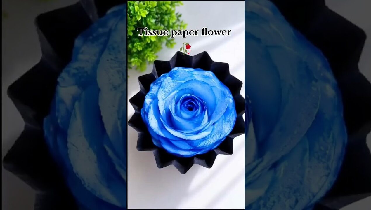 💙Amazing Blue Paper Rose 🌹 Easy DIY Flower Craft Tutorial #BlueRose  #shorts #craft #diy #rose