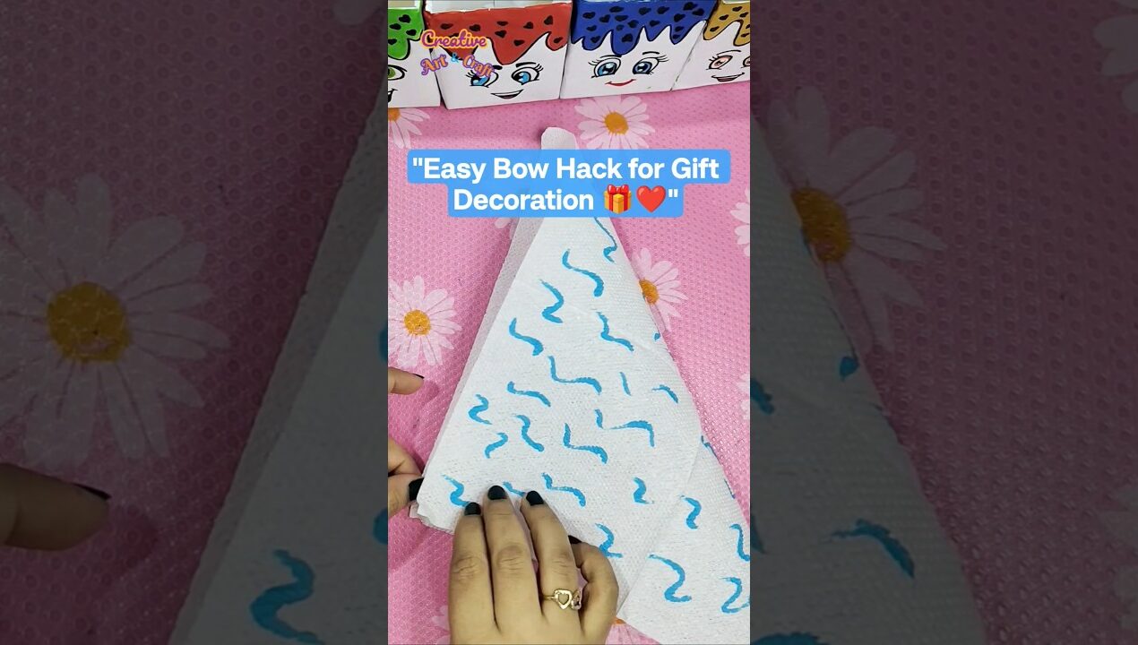 DIY Mini Bow Using Tissue Paper 🎀 Easy Craft | Bow Making Tutorial #shorts @CreativeArtCraft84