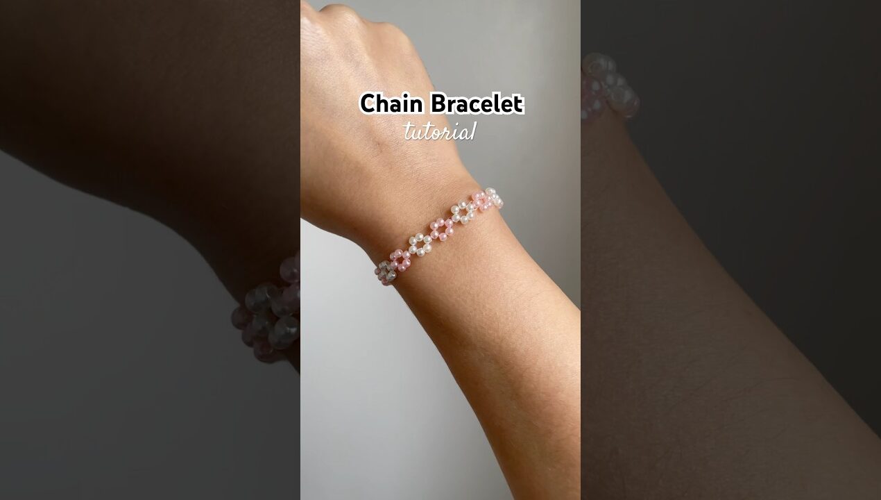 chain bracelet tutorial #beadedbracelet #tutorial #diy #preppy