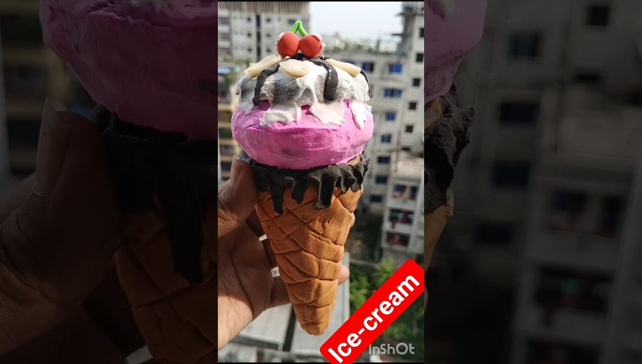 Diy idea🌺✨How to make🍉Icecream easily🌹by super clay#craft #clayart #clay #craftyhome #trending #cute