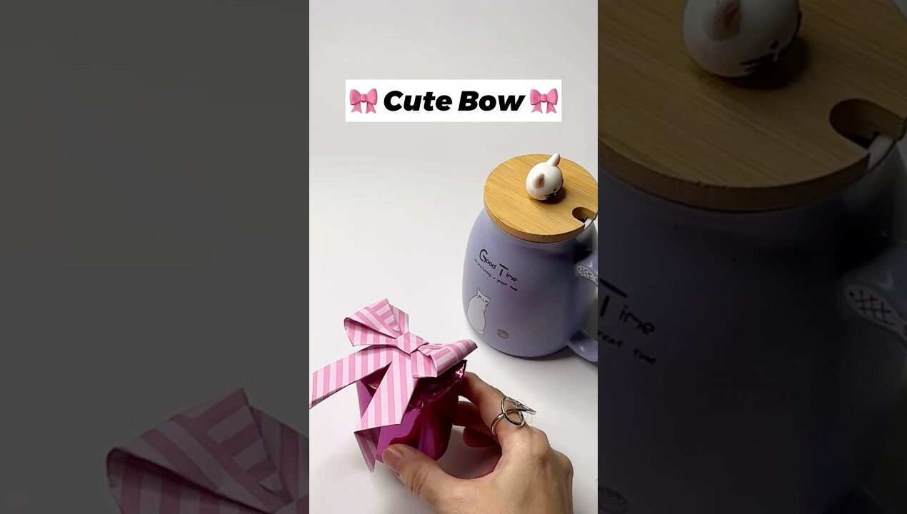 Cute Paper Bow Origami!DIY Papercraft 🎀paper gift ideas #diy #crafts #handmade #papercraft#love