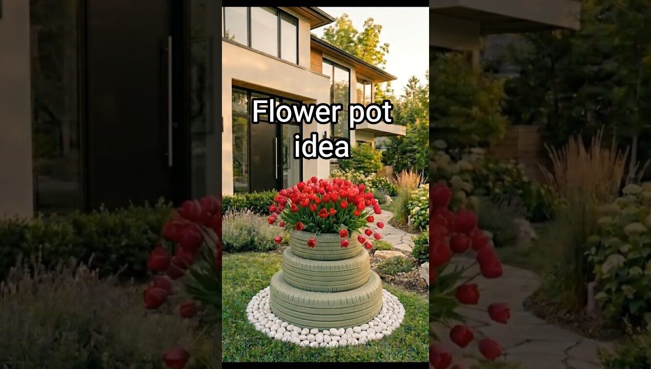 🌷Stunning DIY Tire Planter Garden Transformation | Creative Upcycled Flower Pot Idea #garden #flower
