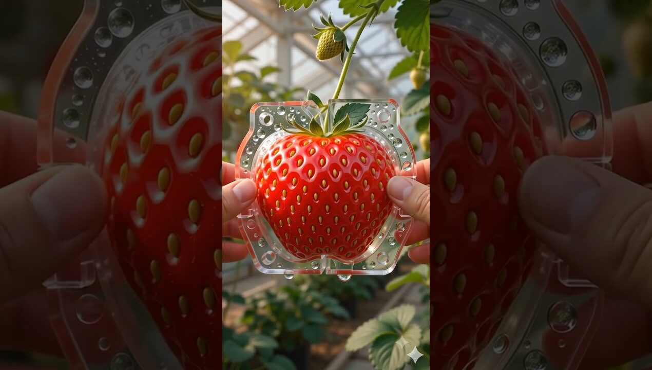 Growing an APPLE Shaped Strawberry! 🍎🍓 #shorts #diy #fruit