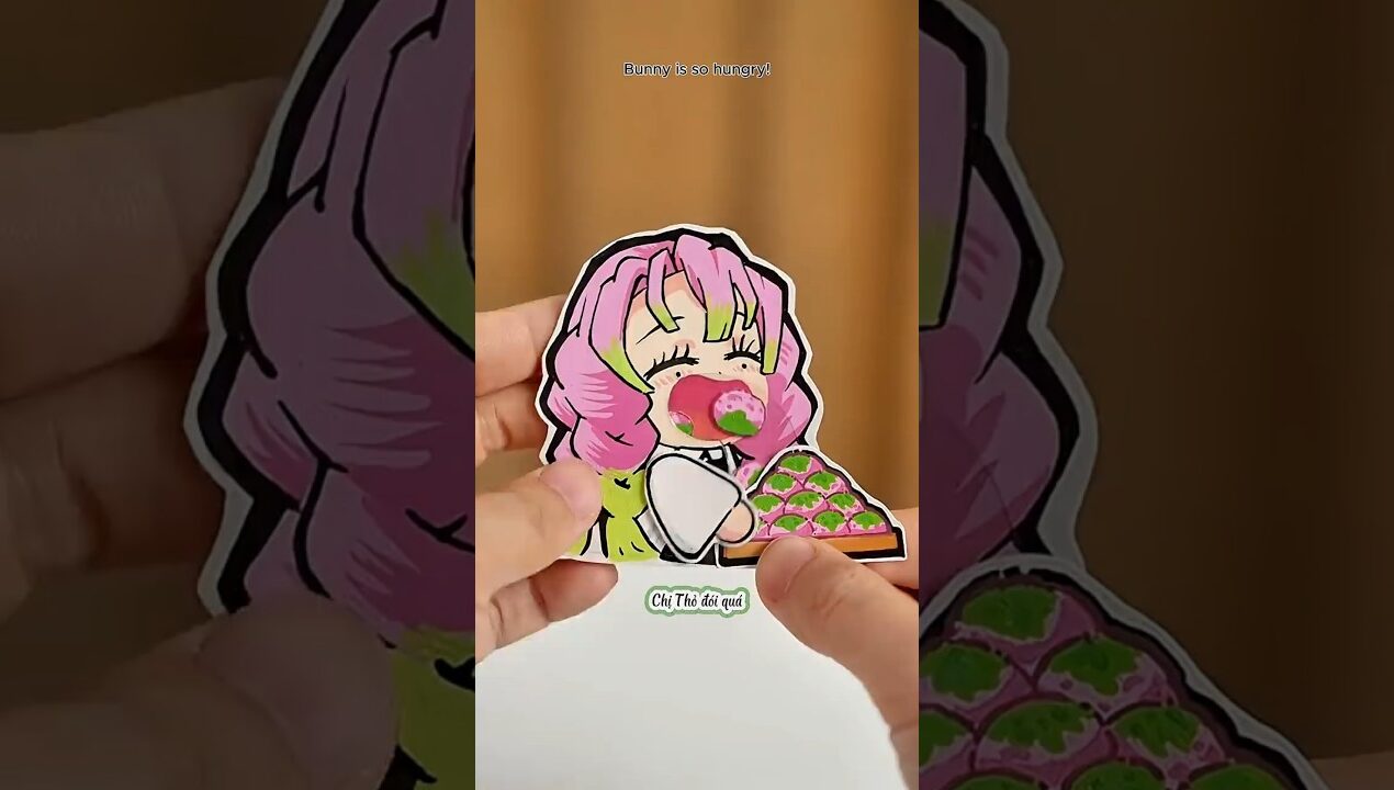 DIY đồ chơi Mitsuri ăn bánh vô tận #tiemdochoi #minicraft #dochoigiay #diy #bupbe #mitsuri #obanai