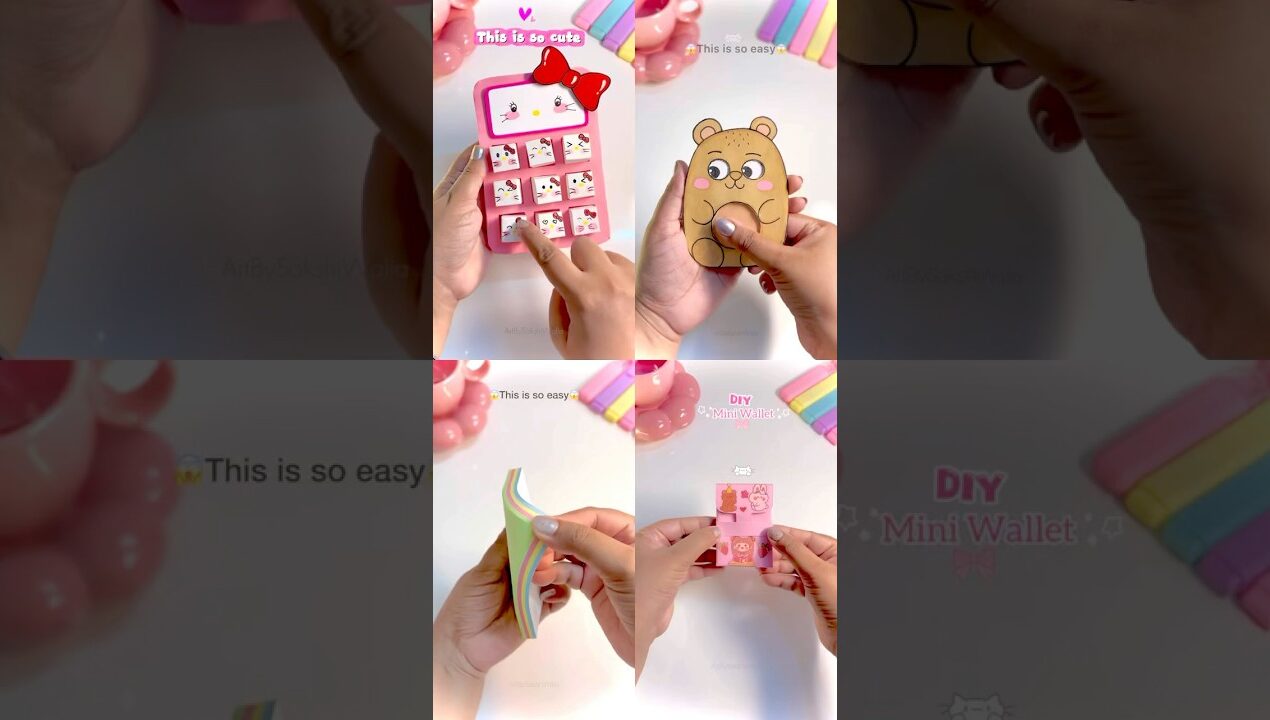 4 Cute Craft ideas | DIY craft ideas 💞🎀🐻✨ #diy #shorts #craft #craftideas #cute
