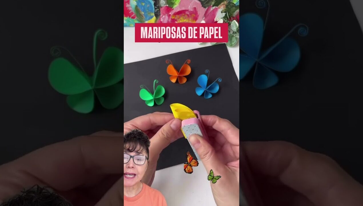 Mariposas de papel mariposa # viral #hacklife #diy #tips #manualidades