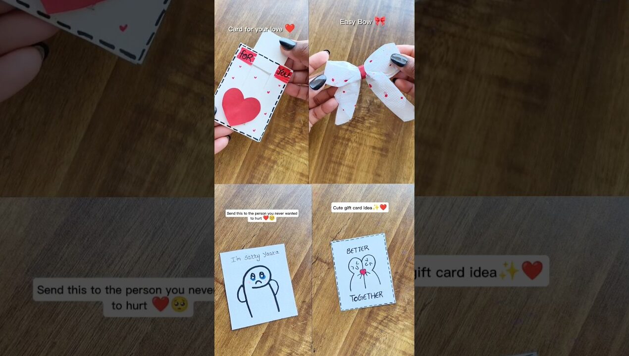 Handmade card for your loved ones | easy gift card ideas #diy #craft #handmade #giftideas #couple