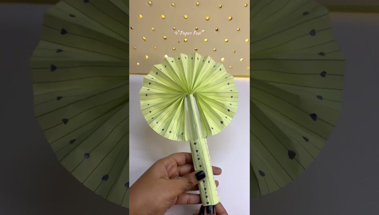 Diy paper fan 🪭 #diy #art #craft #handmade #papercraft