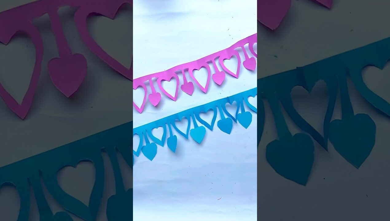 Amazing  paper Heart  Garland / simple Paper craft ideas #diy #artscraft #craft #paper