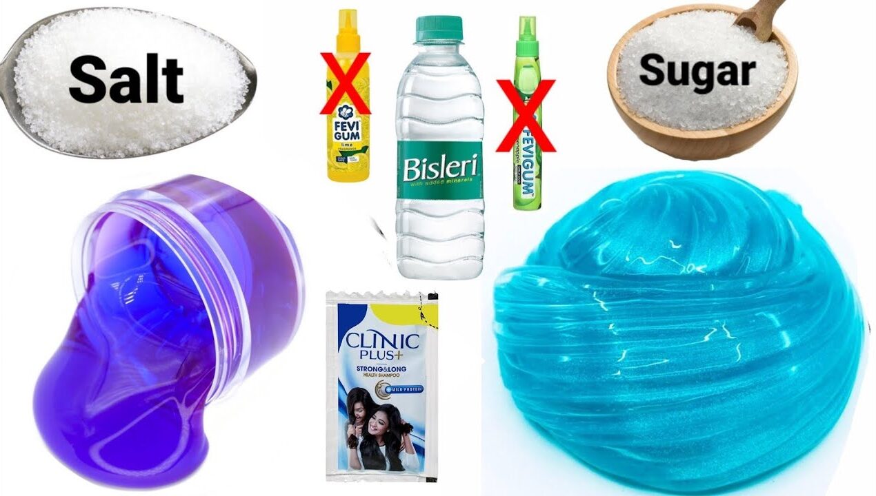 No Borax No Glue Only Sugar & Salt Slime/DIY FLUFFY SLIME/Homemade slime/How tomakeSlimewithoutborax