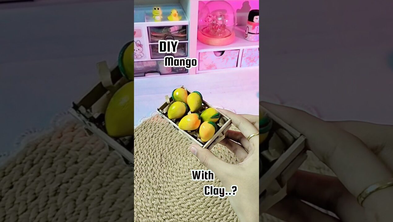 DIY Mango 🥭#diy#homedecor#craft#clayart#sorts#viralvideo#viralshort#handmade#strawberry