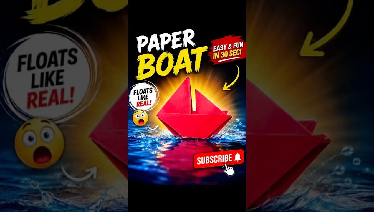Easy Origami paper boat that floats⛵️| Paper boat | #papercraft #origami #shorts #diy #craft