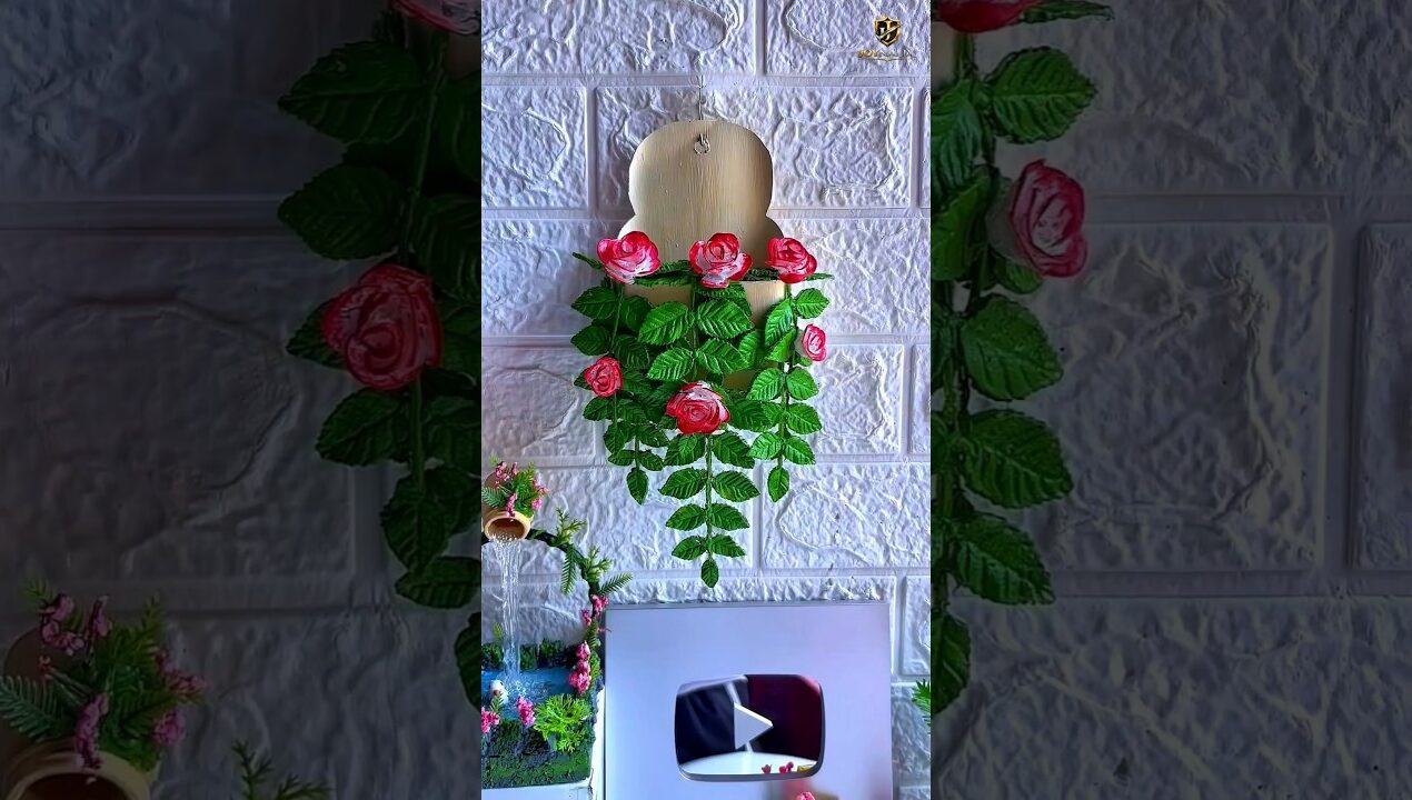 Blooming Wall Garden 🌹✨ | Amazing DIY Flower Decor #Shorts #youtubeshorts