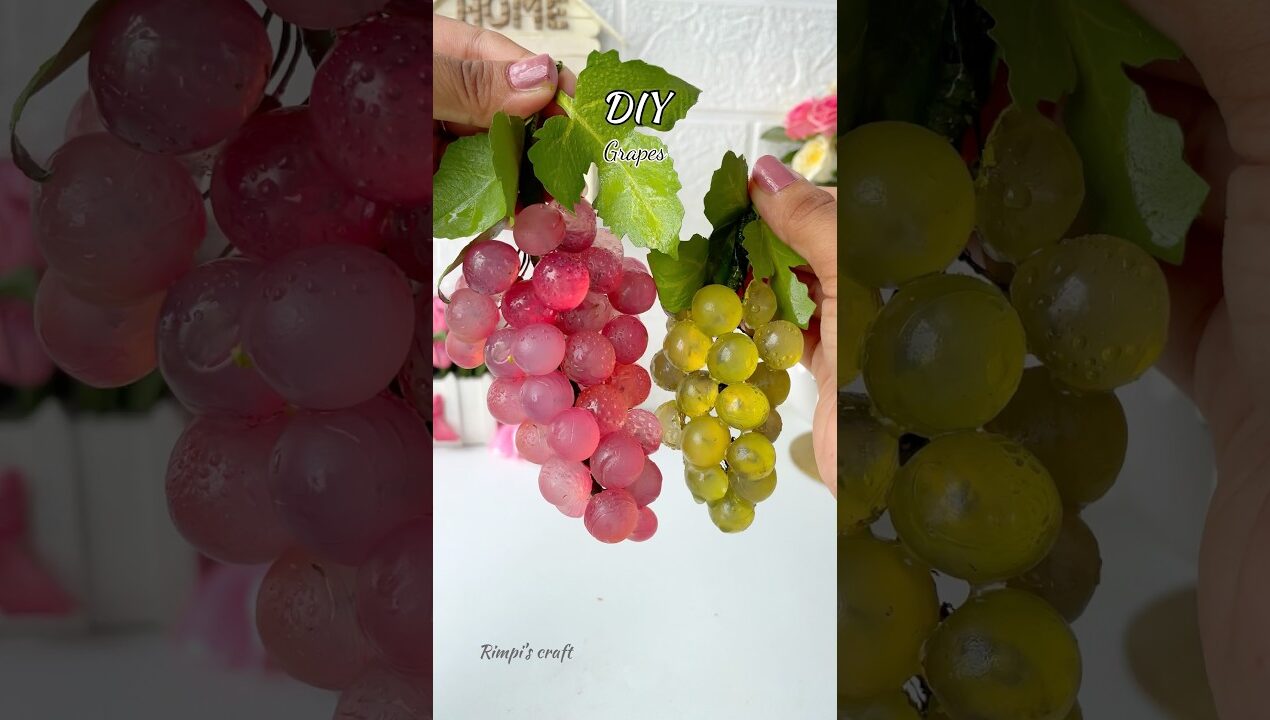 DIY Grapes #sorts #viralshort #viralvideo #handmade #aesthetic #diy #craft #roomdecor #art #trending