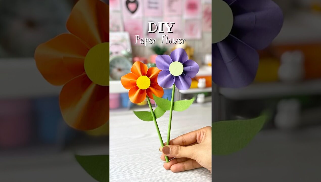 Easy paper flower idea. #shorts #youtubeshorts #diy #flowers #papercraft #handmade #easy #viral