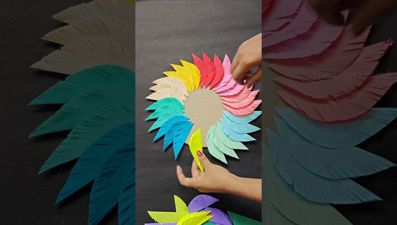 Beautiful paper wall hanging ❤️ #diy #papercraft #ytshorts #wallhanging