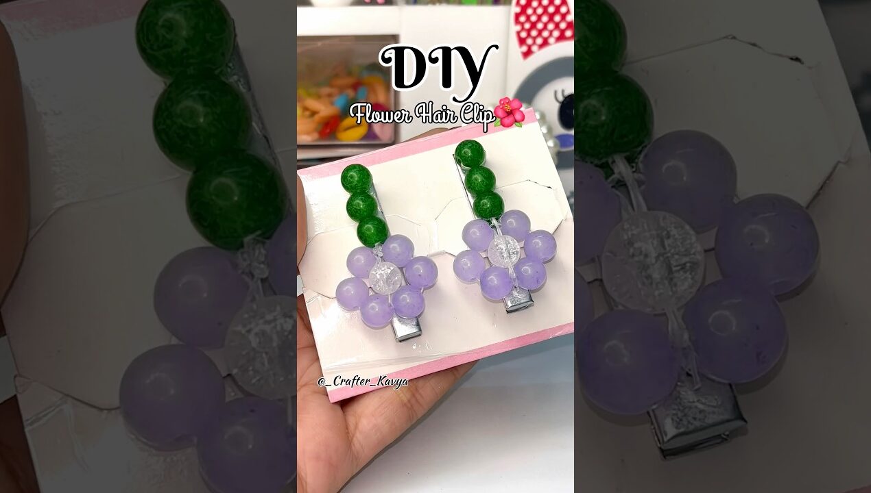 DIY Flower Hairclip 🌺 #sorts #viralshorts #trending #diy #hairclip  #clips  #handmade #craftideas