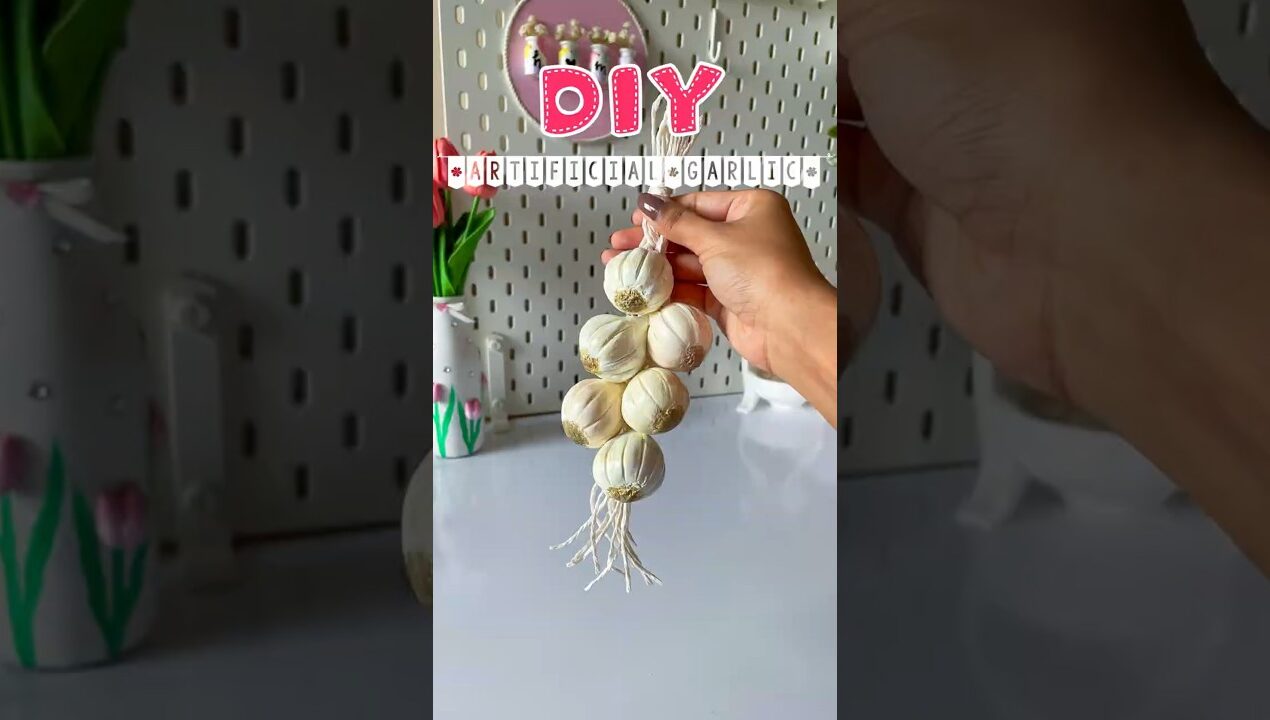 DIY Artificial Garlic 🧄✨ Realistic Home Decor Idea #diy #shorts #viralshort #trending