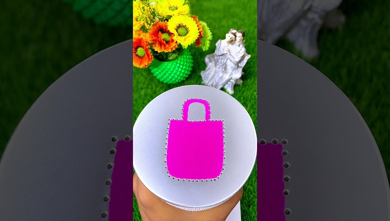 Bright Magenta handbag drawing ✨#satisfying #asmr #diy #art #oddlysatisfying #shorts