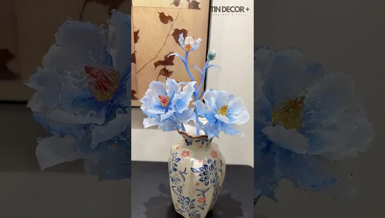 DIY – Bình hoa mẫu đơn xanh lục cực sang trọng #diy #tindecor #art
