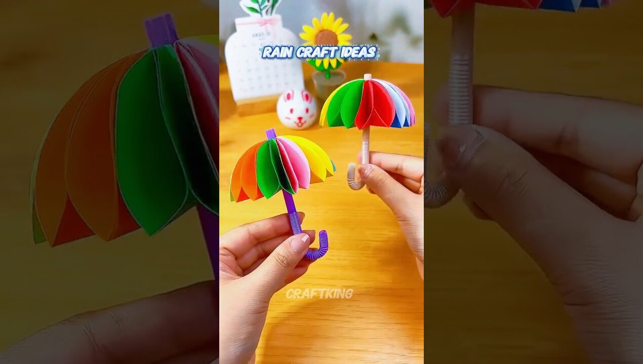 how to make umbrella with craft paper DIY paper umbrella meking ideas | easy craft ideas #shorts
