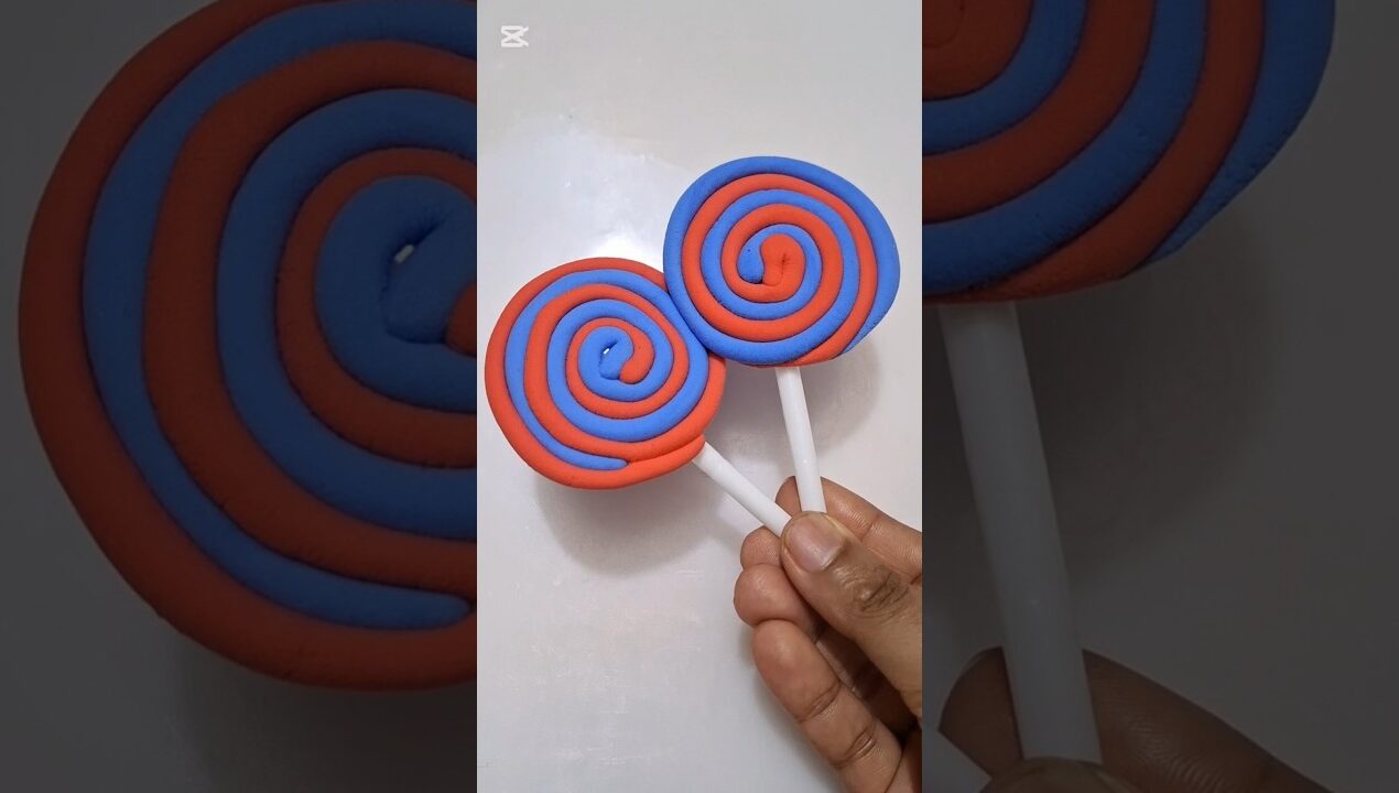 DIY idea 💞 how to make easily candy 🍭🍬 with super clay #funny #candy #clay #music #trend #viral