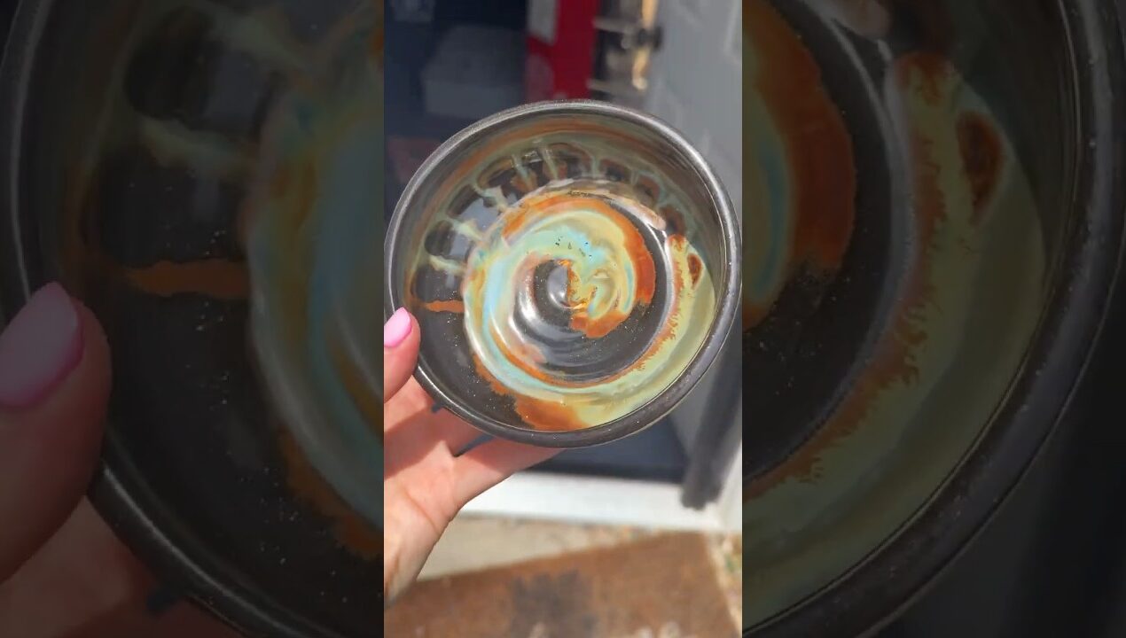 A sparkly glaze combo for the win! #ceramic #diy