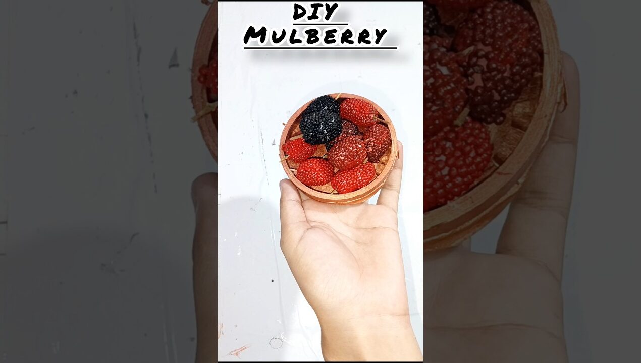 DIY Realistic Mulberry (Shahtoot)#diy #viral #clayart #shortviral #shortvideo #craft #claycraft