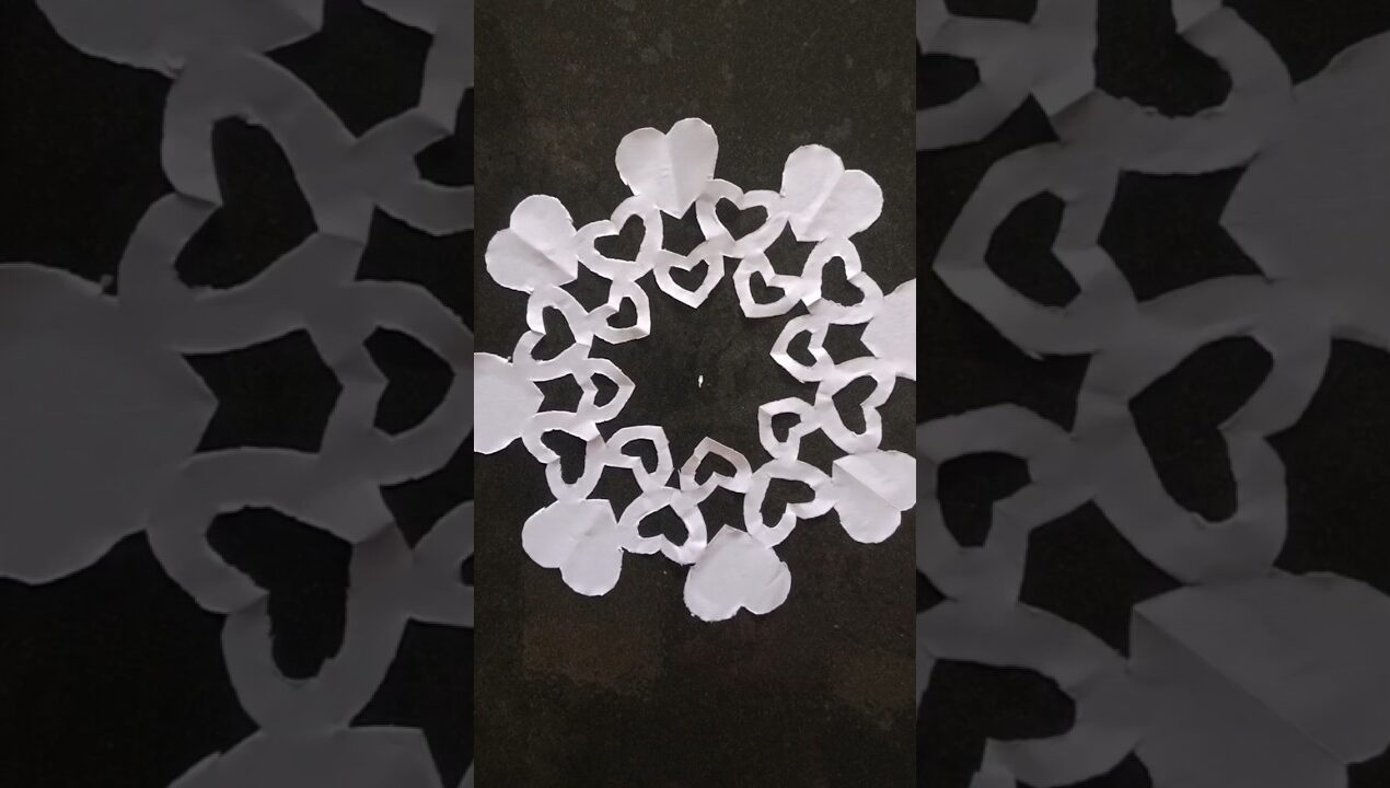 Easy and beautiful paper snowflake craft using simple paper cutting ✂️❄️