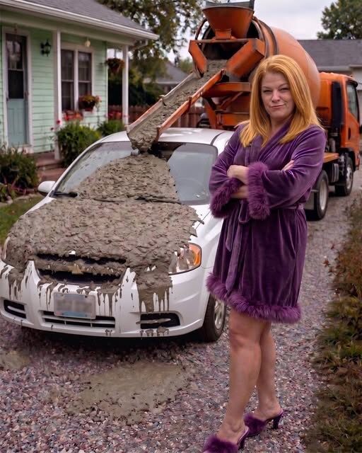 My Neighbor Poured Concrete Over My Car for “Blocking Her Lake View” — Then My 8-Year-Old Daughter Made Her Pay Three Times Over!