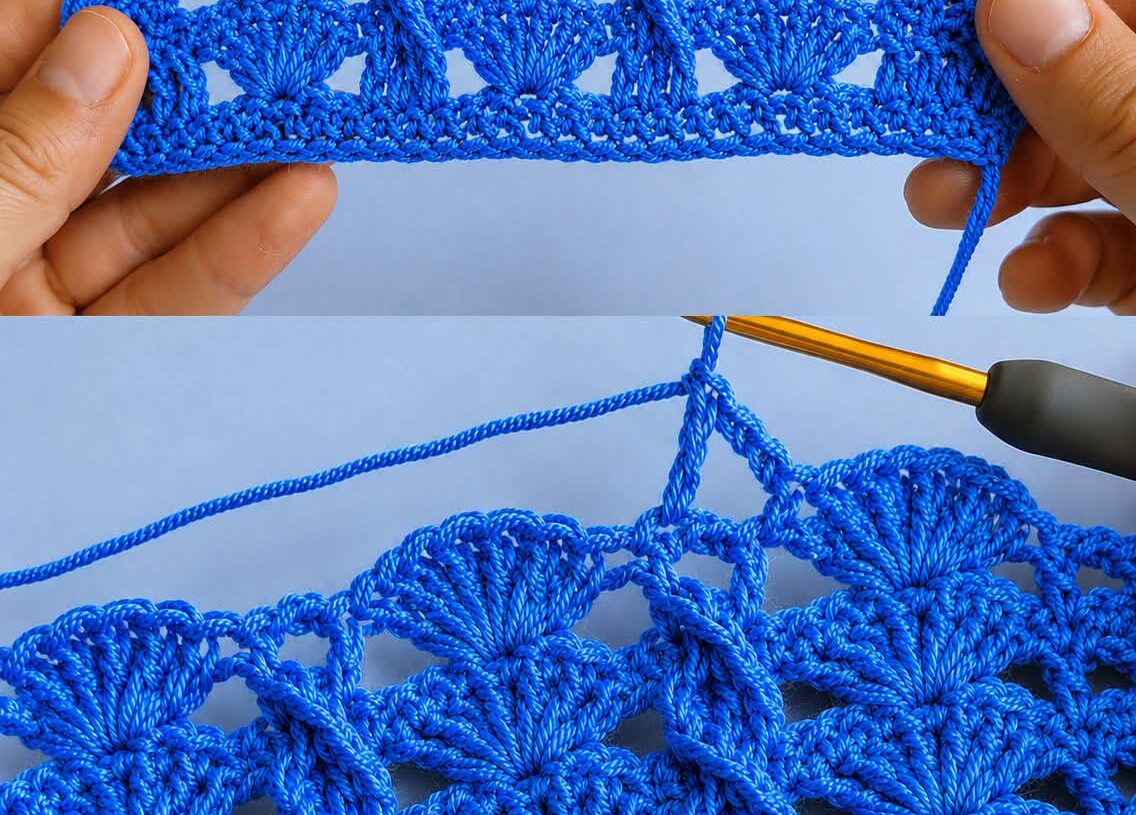 How to Crochet the Cabled Shell Wave Stitch